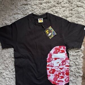 Bape Black and Red Camo Short Sleeve Tee